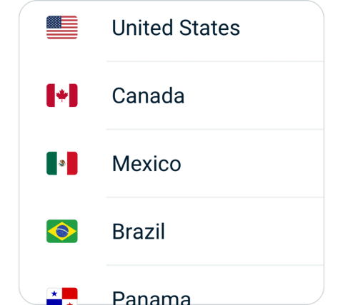 Diandian connect step 2, choose VPN server location